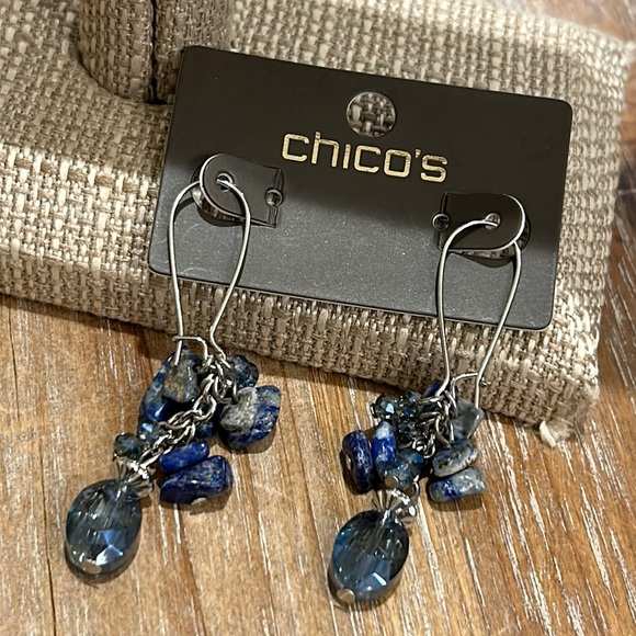 Chico's Jewelry - Chico’s Blue Cluster Dangling Earrings.  New